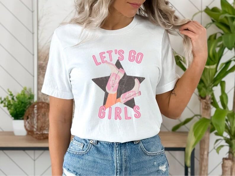 Unisex Western Let's Go Girls Bridal Bachelorette Party Matching T-Shirt